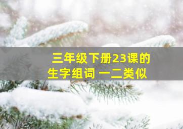 三年级下册23课的生字组词 一二类似